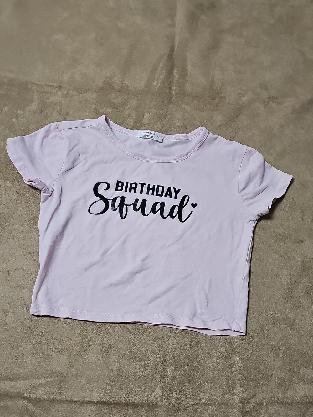 Ardene Light Pink Organic Cotton "Birthday Squad" Crop Top
